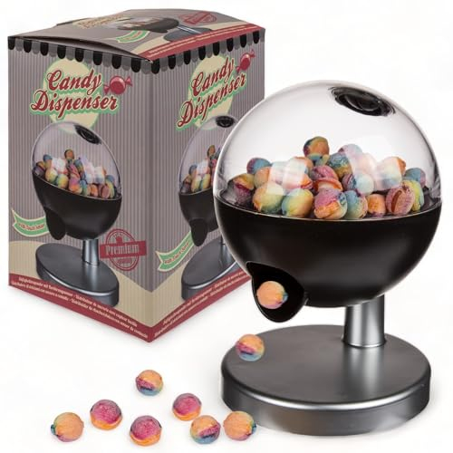 MIJOMA Eleganter Retro Süßigkeitenspender mit Berührungssensor - Stilvoller Candy Dispenser im Spacigen Design, Batteriebetrieben, Perfektes Accessoire für Jedes Zuhause.