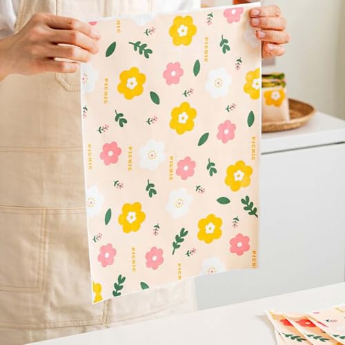 Deli Papierblätter,Lebensmittelverpackungspapier für Sandwich (50 Blatt) | burger Papier,backpapier,backpapier zeitungsoptik,hot dog tüten,Burger pommes,Einweg für Burger,Kuchen usw.