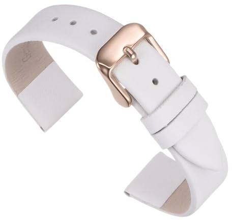 QUARKZMAN Leder Uhrenarmband Uhr Lederarmband Uhrenarmbänder, Flaches Dünnes Elegantes Lederuhrenband Schnalle für Smartwatch Männer Frauen Herren Damen
