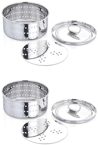 BishtHub Edelstahl Paneer Maker Form Beize Paneer Mold Maker Presse Runde Form Küchenwerkzeug - 350 ml (2 Stück)