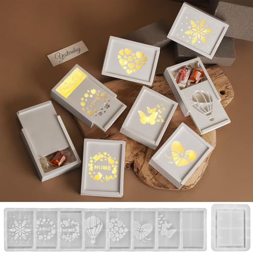 Silikonformen Gießformen Ostern, 9 Stück Silikonformen Gießformen Geschenkbox, Silikonform Ostern Hase, DIY Silikon Gießform Ostern, Giessformen Silikon Ostern Zum Gießen Osternhase Gießforme