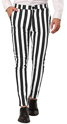 Pantalon Costume Homme Rayé- Pantalon Slim Grande Taille Pantalon De Travail Moulant A La Mode Pantalons Pas Cher DéContracté Classique Costume Chic Et éLéGant Pants pour Les Affaires Business