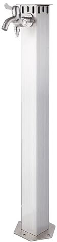 Outdoor Stainless Steel Water Column Faucet, Weatherproof and Antifreeze Garden Column Fountain with Hooks and Wider top, for Gardening and Backyard