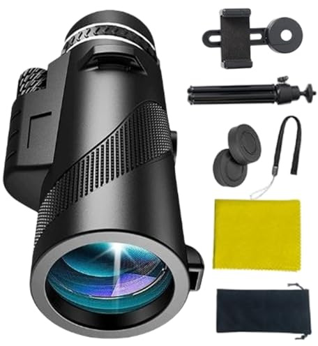 Enögd - 80x zoom bärbart teleskop, klar optik | Bärbar omfattning med hög förstoring, kompakt utomhusutrustning perfekt för vandring, bergsklättring, camping, fågelskådning, os-ben