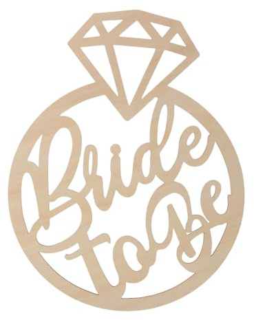 NUOBESTY Decorazione Legno Forma Anello per Bridal Shower Addobbo da Appendere per Feste Matrimonio e Cerimonie Stile Adatto per Interni Ed Esterni