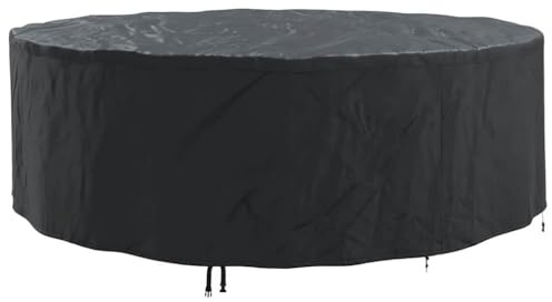 vidaXL Möbelöverdrag Svart 279 x 279 x 71 cm 600D Oxford Tyg, Trädgård och terrass, Rund, Modern, Vattentåliga material, UV-skydd, Paviljongöverdrag, Väderskydd, Utomhusarmour