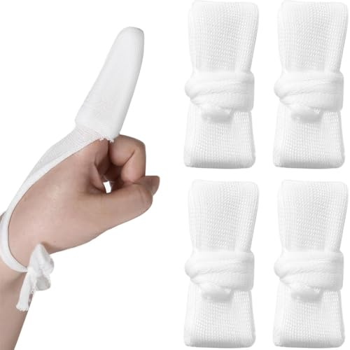 HAMKU 4 Pezzi Benda Protettiva Per Le Dita, Bende Elastiche Per Bendaggi, Per Il Lavoro, La Cucina, La Protezione Delle Dita In Caso Di Lesioni