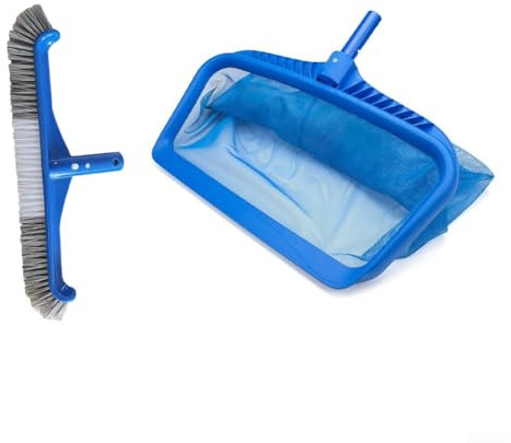 HpLive Juego de limpieza de piscina con pala para hojas y cepillo de piscina de 43 cm para limpieza de piscinas y eliminación de suciedad