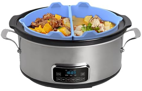 Mppchhn Pot Divider Liner for Slow Cooker - Oval Shape Dishwasher Safe | Reusable Silicone Slow Cooker Pot Liner | for Celebration Banquet Family Gathering Party Dinner