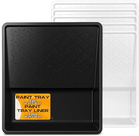 Instalguru Farbwanne Farbschale 25x 33 cm 5X Einsatz Einweg Lackwanne Lackierwanne Kunststoff Maler Lackschale für Farbe Lackier Farbwalzen Wandfarbe Streichen