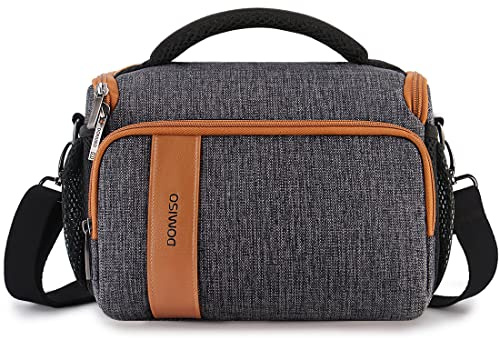DOMISO DSLR Camera Bag Small Canon Camera Sling Bag for Photographers Mirrorless Waterproof Shoulder Bag,Grey