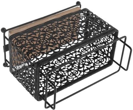 Organizador Vintage de Brochas de Maquillaje de Hierro Negro | 16, 5 X 15, 4x8, 1cm, Uso en Casa y Talleres de Artistas, Acabado Fácil de Limpiar