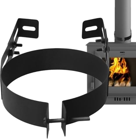 Fireplace Pipe Holder, Stainless Steel Mounting Brace, Multi Purpose Chimney Support with Long Lasting Utility Design, Accessories for Cottage Barn Garage Patio Workshop Basement Roof