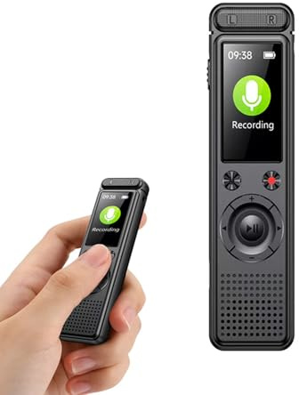 64GB Voice Recorder with Noise Reduction, USB C Rechargeable Voice Activated Recorder for Lectures, Meetings, Interviews, HD Clear Sound, Auto Save Function, Portable Digital Voice Recorder