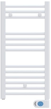 Fácula - Radiador Toallero Eléctrico de Fluido Blanco Programable 350w | Boost 2h | Bloqueo de Teclado | Detección de Ventanas Abiertas