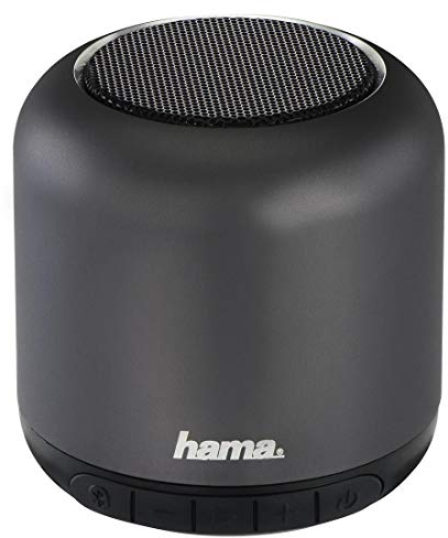 Hama Bluetooth Lautsprecher mit Akku (3W Musikbox, 8h Spielzeit, schnelles Aufladen in 2h, Mini Bluetooth Box mit 10m Reichweite, tragbar, kabellos, AUX, Mikrofon, Freisprechfunktion) grau