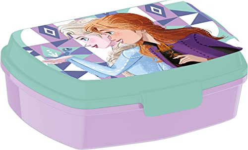 ALMACENESADAN 2045 Sandwichera Restangular multicolor Frozen; producto de plástico reutilizable; libre BPA; dimensiones interiores 16,5x11,5x5,5 cm
