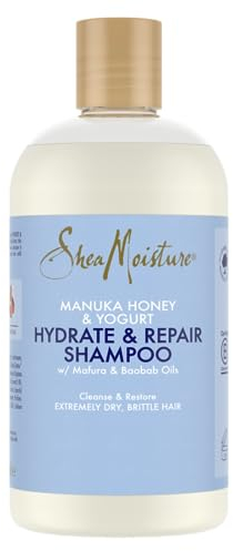 SheaMoisture Manuka Honey & Yoghurt shampoo senza silicone e solfati Shampoo idratante e riparatore per capelli ricci estremamente secchi e fragili 384 ml