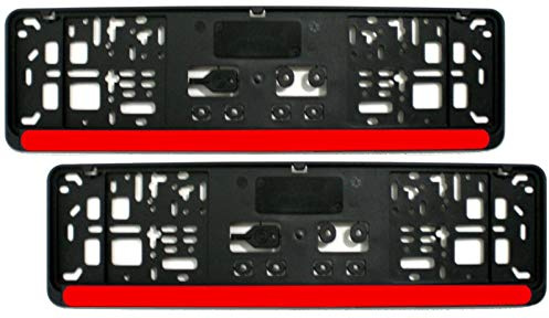 Kennzeichenhalter KURZ (46 cm) - ROT (Leiste) - Satz (2 Stück)! - PREMIUMQUALITÄT - 460 mm