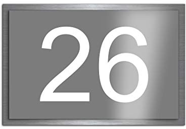 Premium Designer Hausnummer mit UV Druck und Montage Set - 30x20 cm - Familien-Haus Bedruckte Hausnummern mit Straßen Straßennamen für die Haustür Ferienhaus…