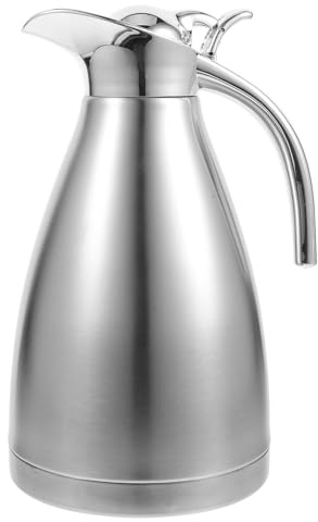 DOITOOL Stainless Steel Water Pitcher Carafe 1.5L Hot Cold Water Carafe Juice Jar and Iced Tea Pitcher, Silver