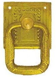 Antikhof Möbelbeschlag Jugendstil Messing geprägt, Grösse: 3,0x3,0cm,Bestellnummer: JMB 47, Dunkelbraun
