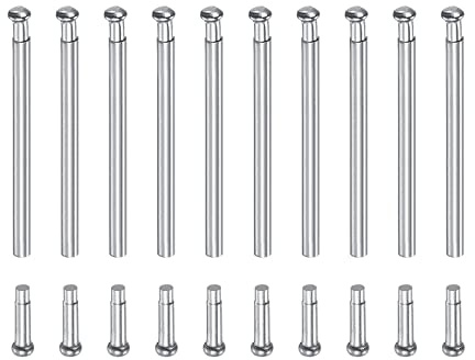 sourcing map Stainless Steel Tube Friction Pins Watch Strap Pressure Bars Pin with Rivet Ends Band Clasp