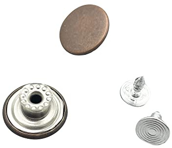20 Sets 17mm Replacement Jeans Buttons Pants Metal Button Snap Denim Buttons Replacement Kit Suspender No Sew Buttons with Rivets ET1515