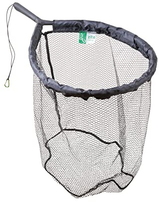 Zite Fishing Watkescher gummiert Schwimmend – Angelkescher Fliegenfischen & | Spinnfischen Gummmiertes Netz – Kescher mit Gummiband und Karabiner-Haken, Angel-Kescher