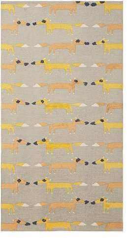 Beliani Kinderteppich aus Baumwolle mit Fuchsmuster 80 x 150 cm Grau Spielzimmer Bankgo