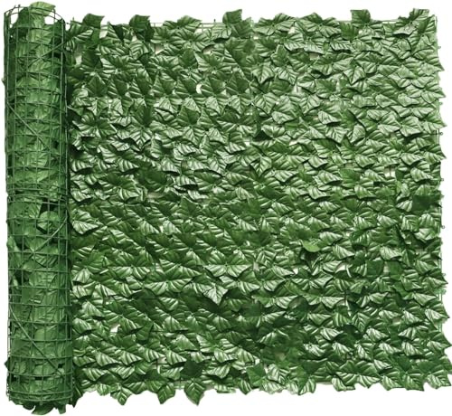 HanYun Künstliche Efeu Garten Sichtschutz 600 x 100cm künstliche Pflanzen sichtschutz und künstliche Efeu, Dekoration für Außenbereich Gartendekoration sichtschutz Windschutz lärmschutz