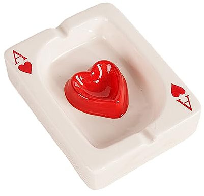 siduytin Tablett für Raucherzubehör, stilvoller Keramik Aschenbecher, tragbare Keramik, stilvolle und Klassische Geschenkdekoration, Herz