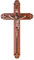 Woodvio - Cruz de pared de madera artesanal, acabado tallado a mano, crucifijo católico