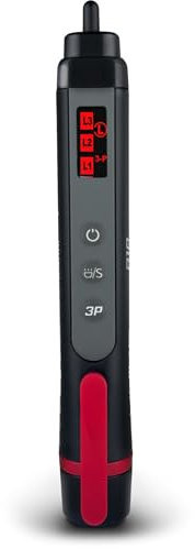 UNIKS - Cercafase Professionale R18 Rilevatore di Tensione per 3 Intensità e Senso Ciclico- Rilevatore Tubi e Cavi Elettrici Senza Contatto con Display, Torcia e Doppia Sensibilità