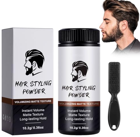 Rostblant texturpulver för män, levereras med hårborste, stylingpuder matt, professionellt hårpuder, volym stylingpulver, hårstyling puder för kvinnor män