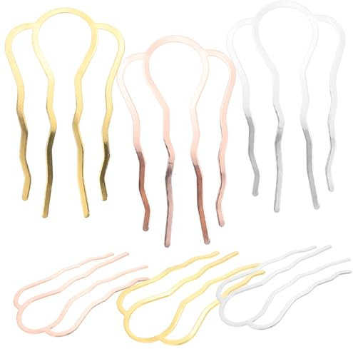 Beaupretty 6pezzi Pettine Laterale Per Capelli in Metallo Forcella Fermaglio Per Capelli Bastone Accessori Per Per Donne Ragazze