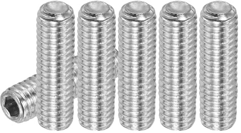 PATIKIL 30 Stück Madenschraube M6 x 18mm, 304 Edelstahl Madenschrauben Set für Türklinken Halterung Möbel Lampen Wasserhahn Reparaturen, Silber Innensechskant Gewindestifte Schrauben Set