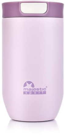 Majestic Sport Bullet Thermobecher 400 ml, Kaffeebecher to go 100% Auslaufsicher, Hält mind. 6 h warm, BPA-Frei - Schlanker Edelstahl coffee to go becher, Rosa.