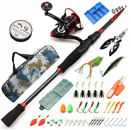 Shrink Lua Rod Wheel Lure Set canna da pesca in carbonio (set di attrezzi da pesca 2,7 m)