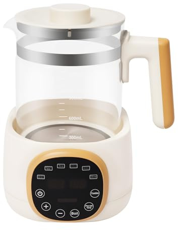 POTYYH Flaschenwärmer Baby 1.3L Babykostwärmer mit LED-Digitalanzeigen, Temperatureinstellung, 72h Warmhalten, Memory-Funktion, für Milch und Babynahrung, Weiß