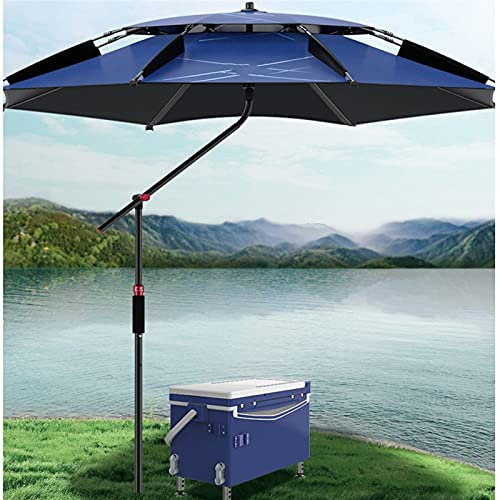 7.2ft/7.8ft Large Windproof Fishing UmbrellaPortable Sunshade with Sand Anchor UV Protection for Outdoor Camping Beach Sports Events & Cafes (220CM)