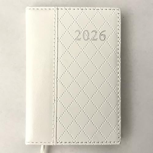 Taschenkalender 2026, A7, Wochenplaner Timer, Kalender A7, weiß, 7,5 x 11cm