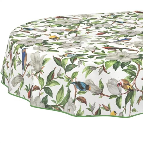 Vaxduk bordsduk tvättbar lättvårdad vattenavvisande lotuseffekt trädgårdsbordsduk kalibri oval 220 x 140 cm med fåll (kantad