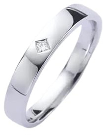 Ringe Damen Silber, Modeschmuck Ringe mit 0,03 Ct Diamant 9K Weißgold Größe 52 (16.6)
