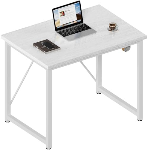 JUMMICO Scrivania 80 x 60 cm Scrivania per Computer, per Ufficio,Postazione Lavoro, Tavolo da Lavoro Piano di Lavoro, Adatta per l'ufficio o il Soggiorno, Bianco