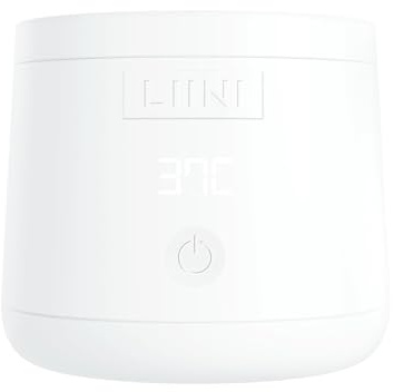 LIINI 4.0 PRO - Calentador de botellas con batería, 75 W, color blanco, IP66, resistente al polvo y al agua, 4 niveles 37/40/45/50°C, batería de 15000 mAh, para viajes y hogar, cable de aluminio USB-C