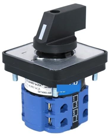 Interruptor de leva universal de conmutación, 1 unidad, SZW26/LW26-20, 20 A, 64 x 64 mm, 48 x 48 mm, 0-1-2-3, con perilla de selección de potencia bipolar y cuatro posiciones.(0-3.2 64X64mm)