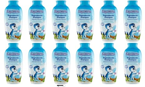Paglieri SapoNello Bagnodoccia Shampoo Bagnodoccia, zucchero filato, formula senza lacrime, 400 ml, con portachiavi Italy Shop Service in omaggio, 12 pezzi