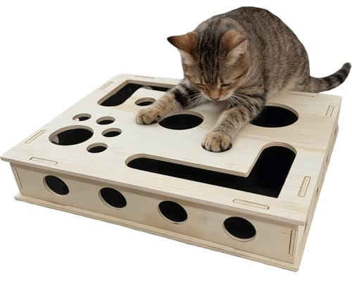 Gxdamxz Puzzle Box de madera para Kazen, rompecabezas rascador, caja de juego para promover el juego y el empleo, tabla de rascar gato