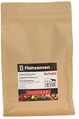 Natusat Flohsamenschalen 1000 g | Sand im Pferdedarm | Kotwasser | Darmreinigung